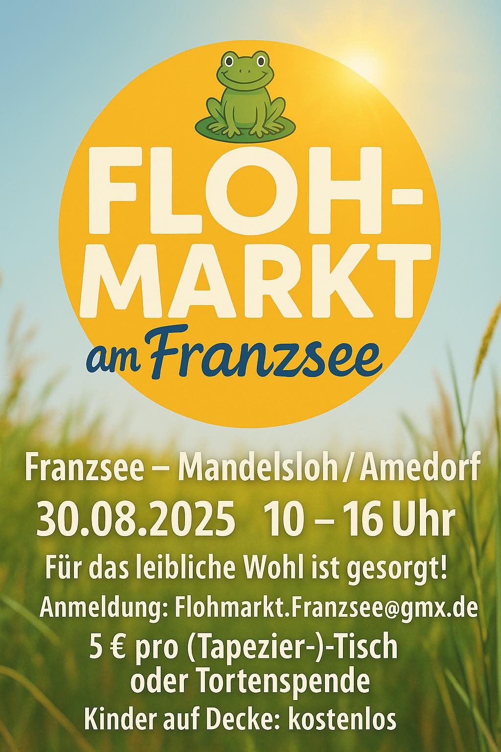 Plakat: 30.08.2025 Flohmarkt am Franzsee